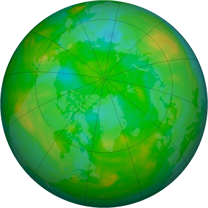 Arctic ozone map for 06 August 1980